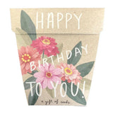 Happy Birthday Zinnia Card of Seeds - Plant Daddy