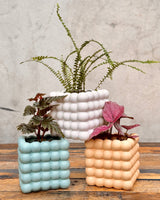 The Bubble Ceramic Cube Planter