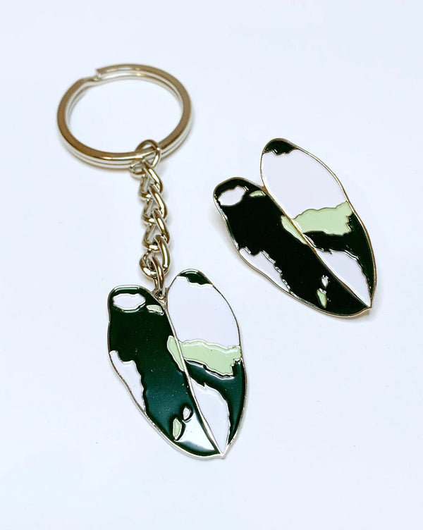 Philodendron White Knight Pin/ Keyring